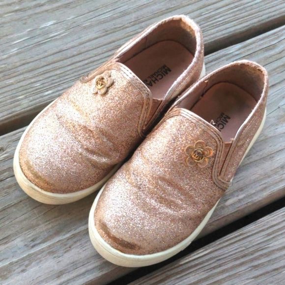 Michael Kors Shoes Michael Kors Worn Rose Gold Slip On Shoes